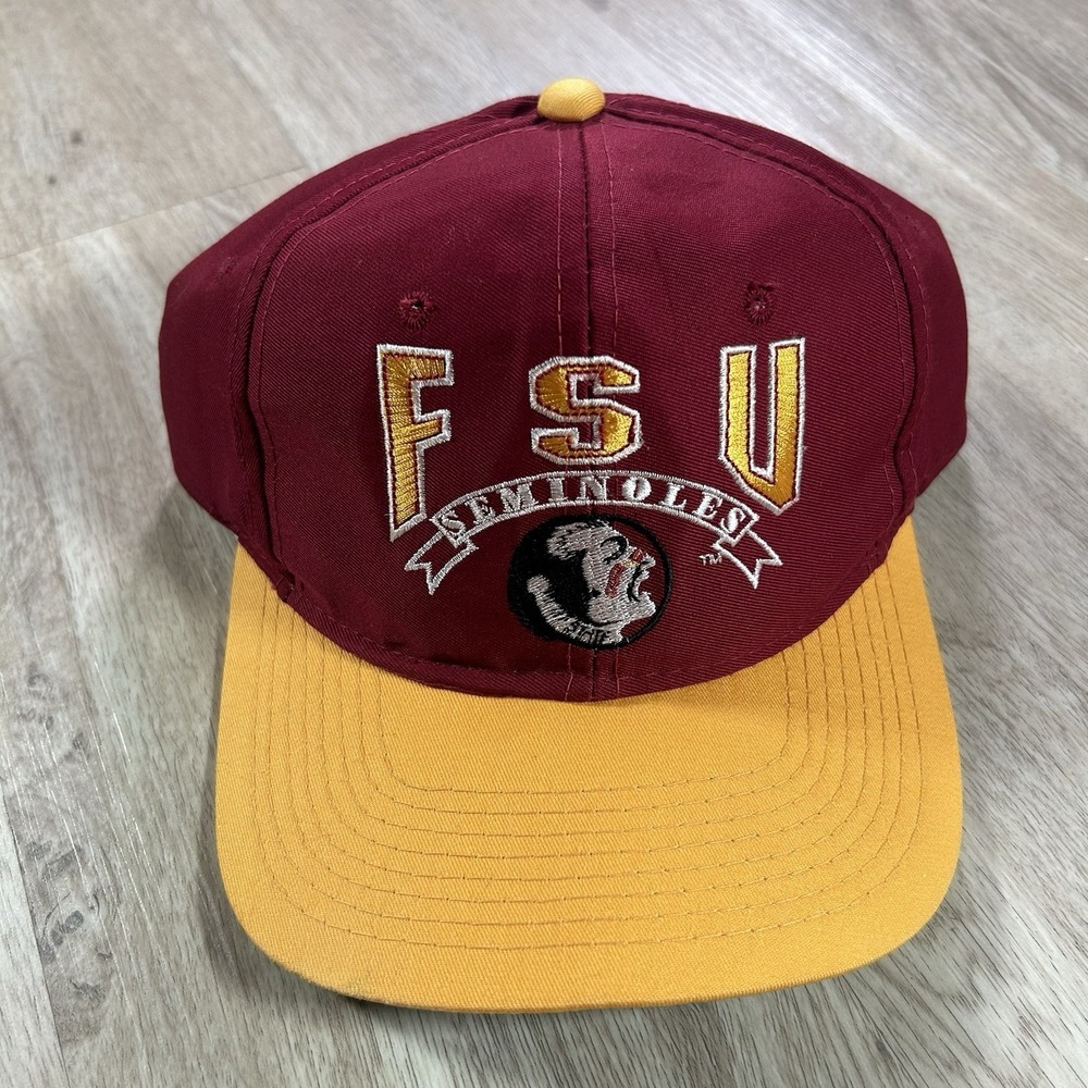 VTG Florida State Seminoles Snapback Hat College The Game Red Yellow Cap